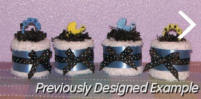 Towel Cupcakes.JPG - Baby Boy Mini Towel Cake Favors